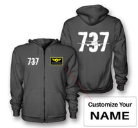 Thumbnail for Boeing 737 Designed Designed Zipped Hoodies