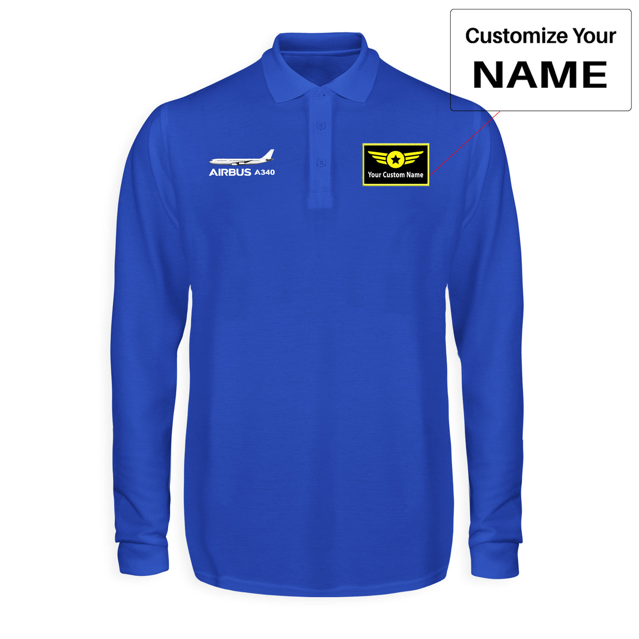 The Airbus A340 Designed Long Sleeve Polo T-Shirts