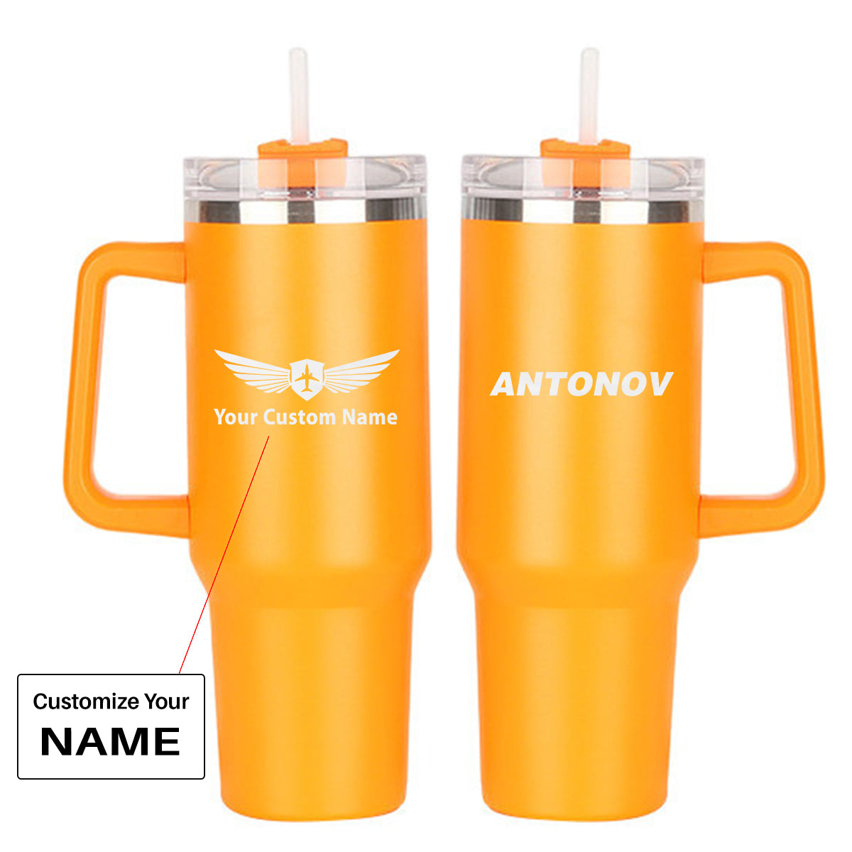 Antonov & Text Designed 40oz Stainless Steel Car Mug With Holder