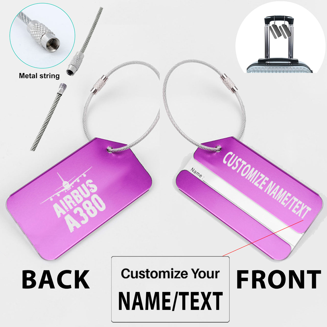 Airbus A380 & Plane Designed Fashion Metal Luggage Tags