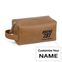 Thumbnail for Amazing Boeing 737 Designed Leather Clutch Toiletry Bag