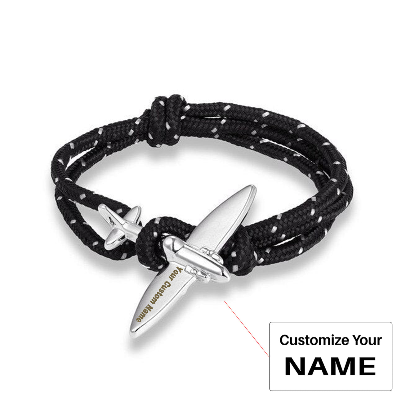 (Edition 4) - Thinner & Small Airplane Designed Bracelets Silver (Adjustable)