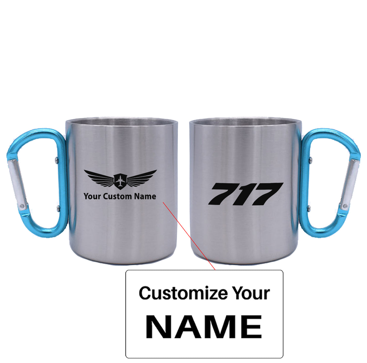 717 Flat Text Designed Stainless Steel Outdoors Mugs