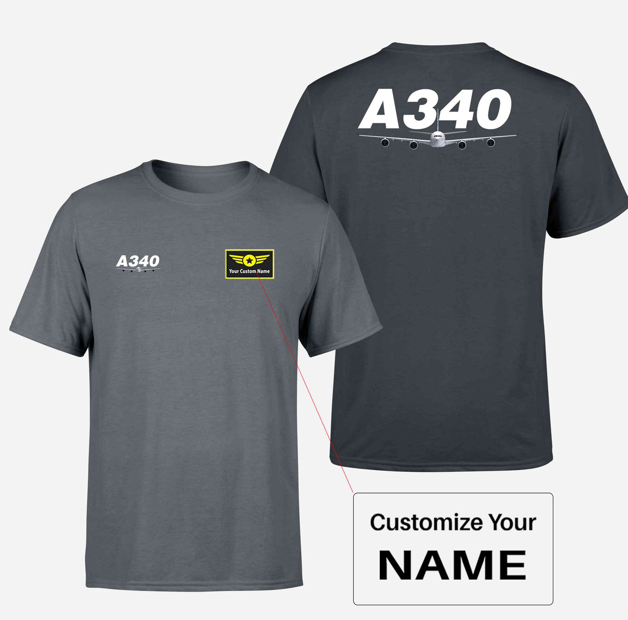 Super Airbus A340 Designed Double-Side T-Shirts