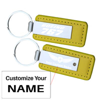 Thumbnail for Boeing 767 & Text Faux Leather Key Chains