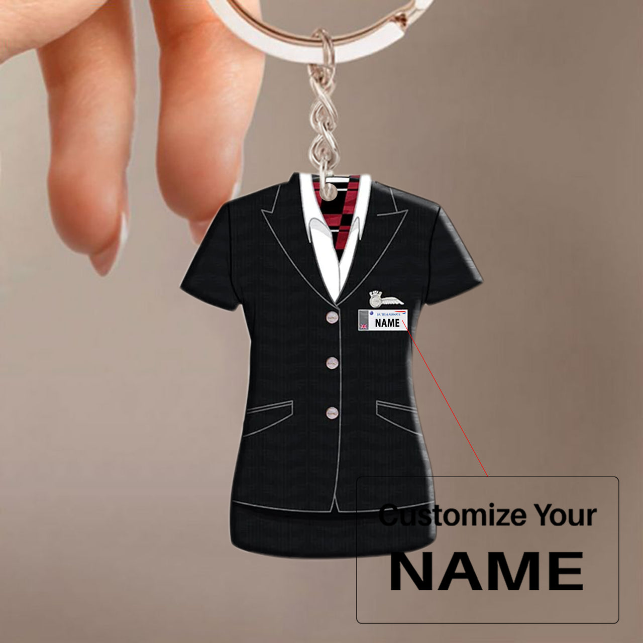 British Airways Uniform Acrylic Keychain