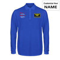 Thumbnail for Rule 1 - Pilot is Always Correct Designed Long Sleeve Polo T-Shirts