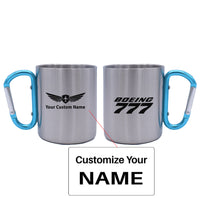 Thumbnail for Boeing 777 & Text Designed Stainless Steel Outdoors Mugs