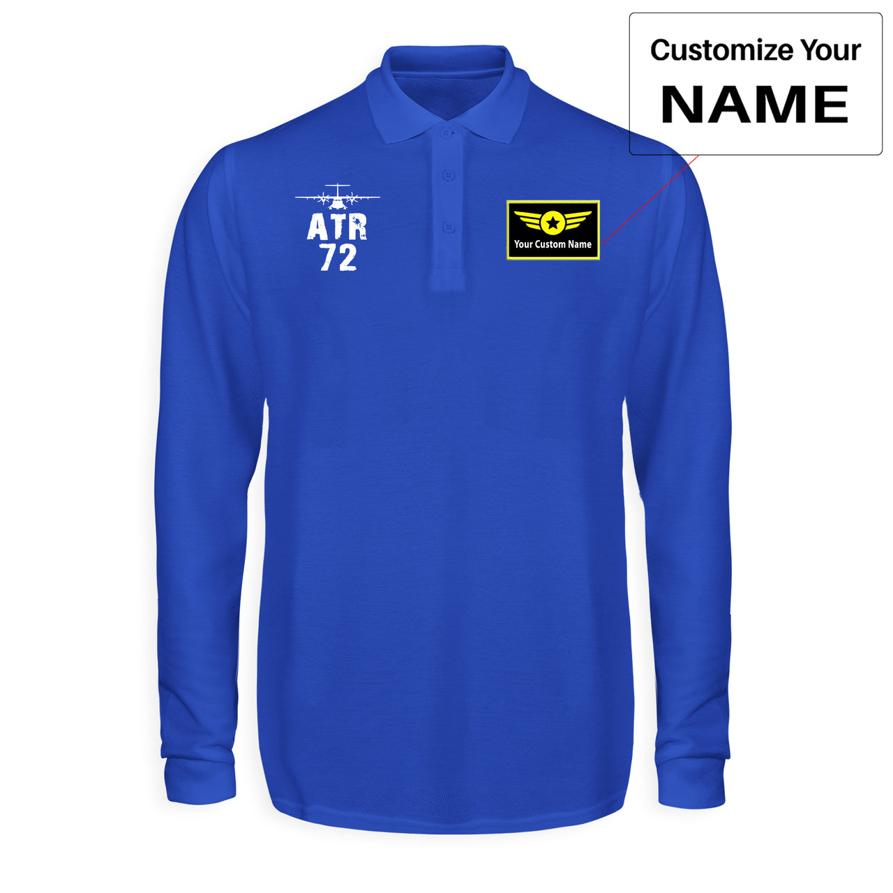 ATR-72 & Plane Designed Long Sleeve Polo T-Shirts