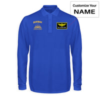 Thumbnail for Cleared For Takeoff Designed Long Sleeve Polo T-Shirts
