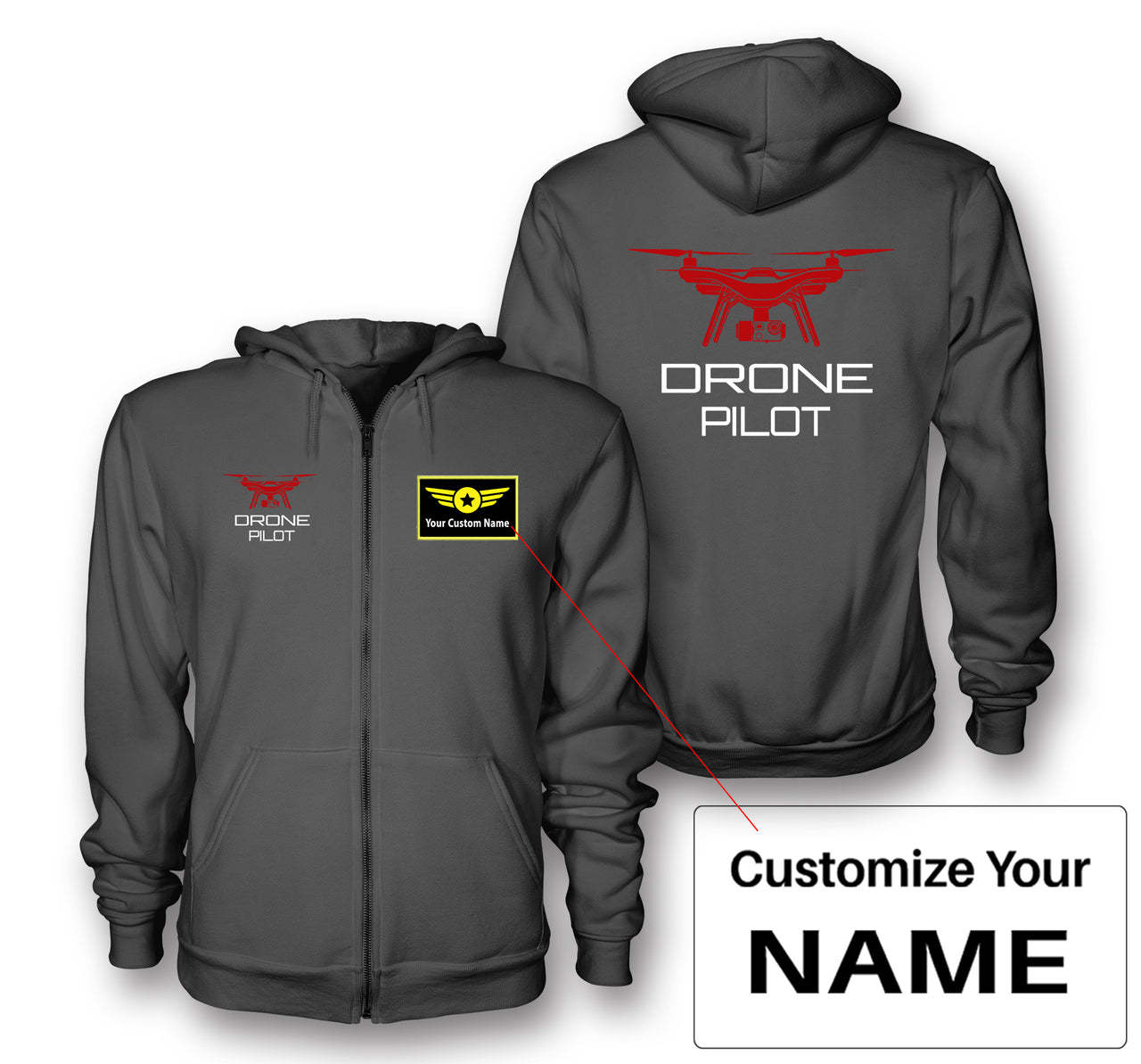 Drone Pilot Designed Zipped Hoodies