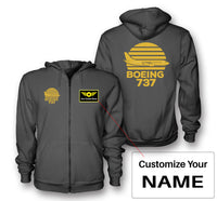 Thumbnail for Retro Boeing 737 Designed Zipped Hoodies