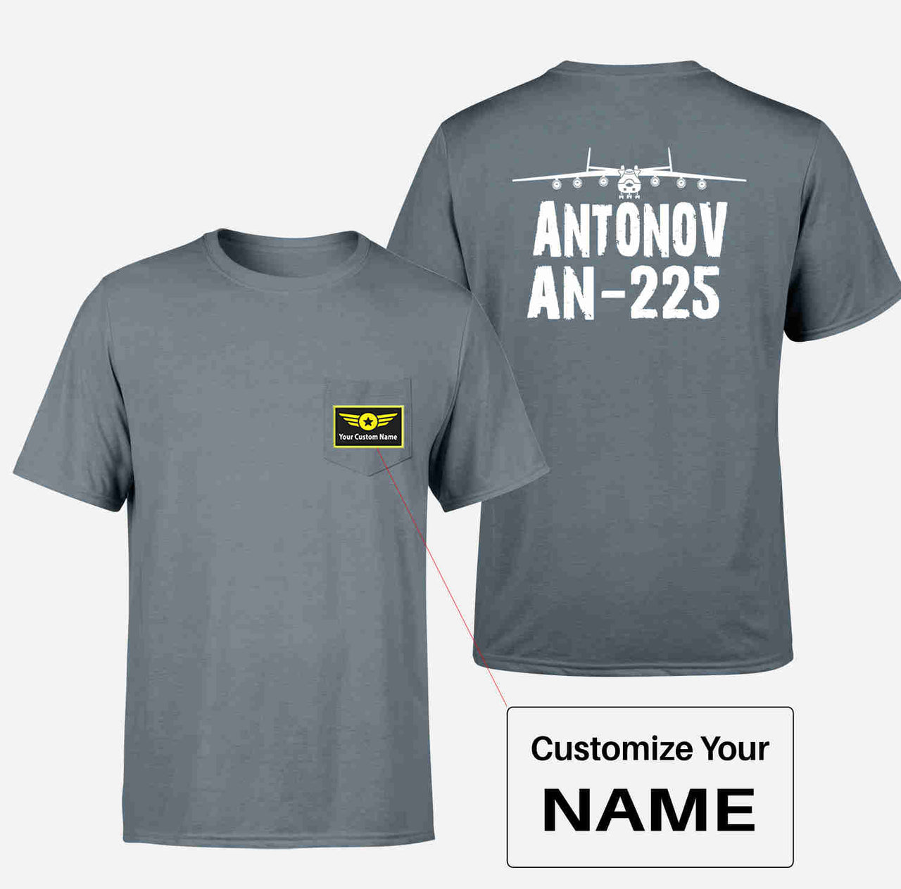 Antonov AN-225 & Plane Designed Pocket T-Shirts