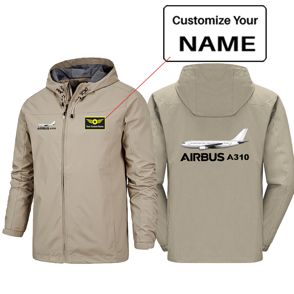 The Airbus A310 Designed Rain Jackets & Windbreakers