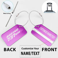 Thumbnail for Boeing 737Max Designed Fashion Metal Luggage Tags