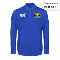 Thumbnail for The Boeing 787 Designed Long Sleeve Polo T-Shirts