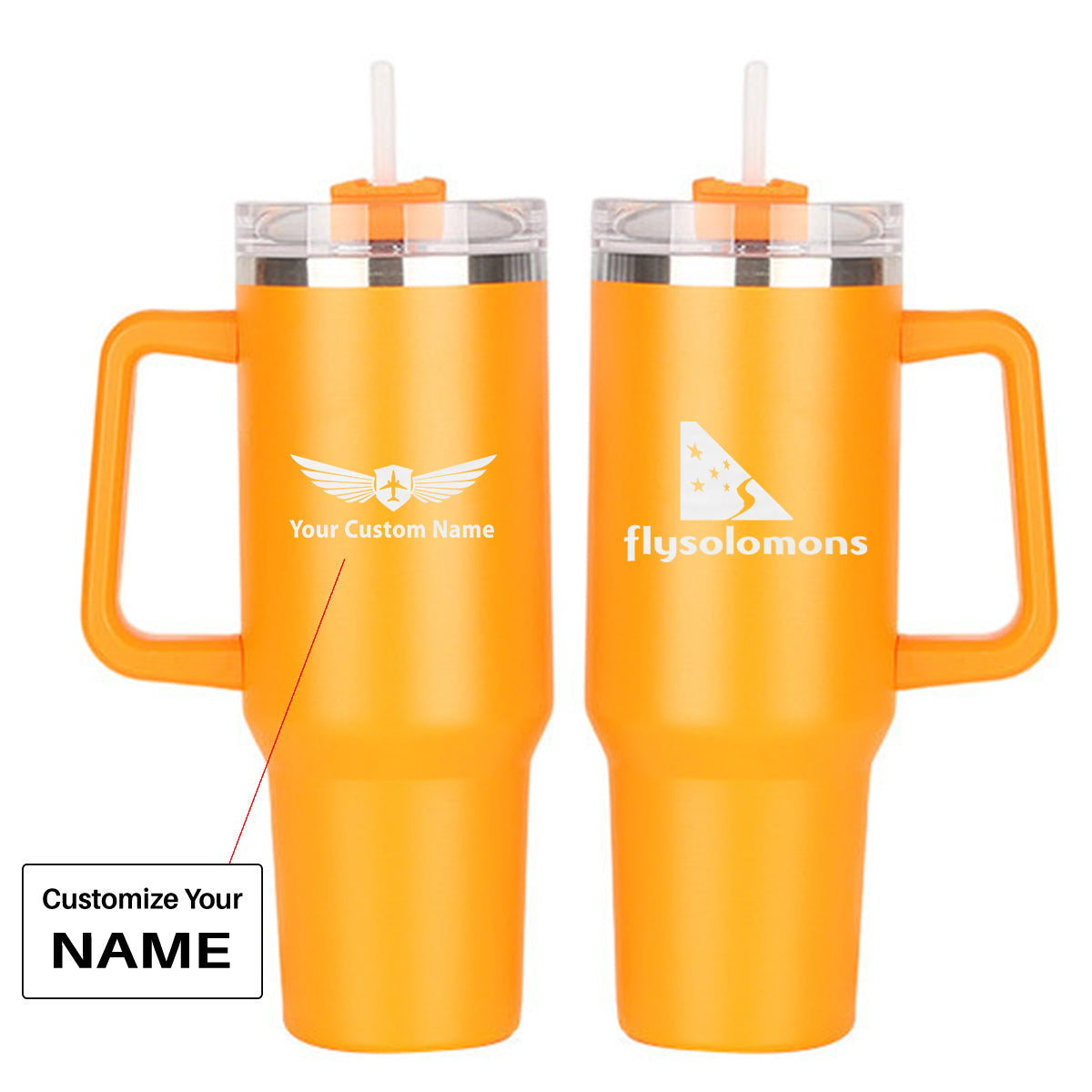 Solomon Airlines 40oz Stainless Steel Car Mug With Holder