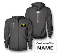 Thumbnail for Aviation Alphabet Designed Zipped Hoodies