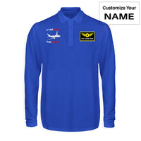 Thumbnail for Let Your Dreams Take Flight Designed Long Sleeve Polo T-Shirts