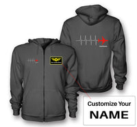 Thumbnail for Aviation Heartbeats Designed Zipped Hoodies