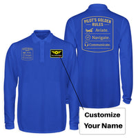 Thumbnail for Pilot's Golden Rules Designed Long Sleeve Polo T-Shirts (Double-Side)