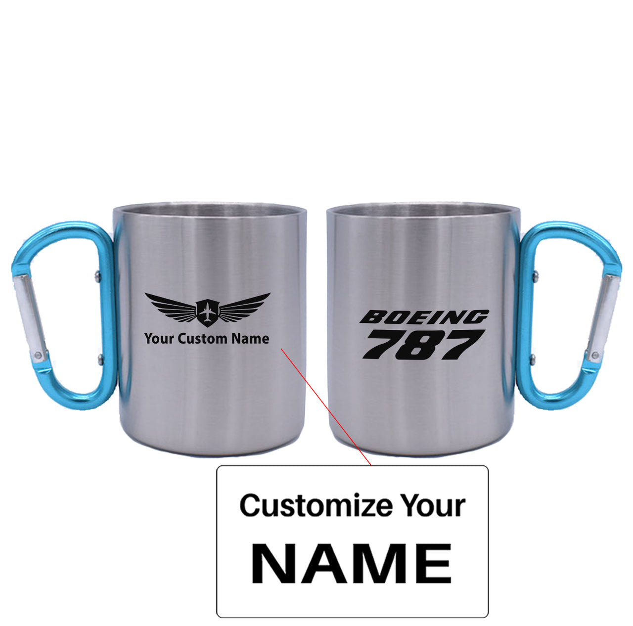 Boeing 787 & Text Designed Stainless Steel Outdoors Mugs