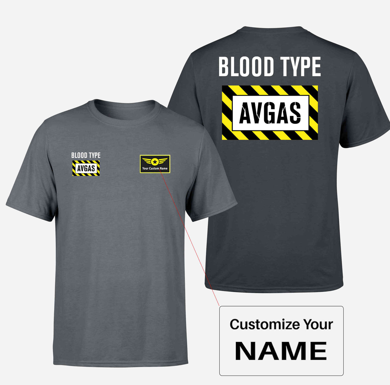 Blood Type AVGAS Double-Side T-Shirts