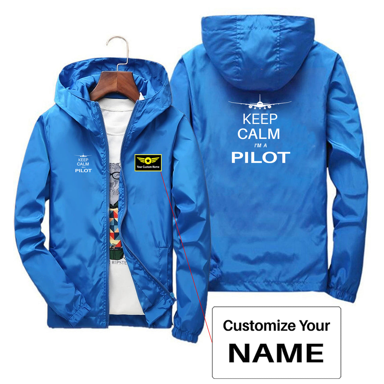 Pilot (777 Silhouette) Designed Thin Windbreaker Jackets