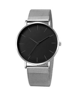 Thumbnail for Fashion Leisure Simple Ultra Thin Creative Black Stainless Steel Quartz Watches Business Wristwatch Clock