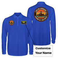 Thumbnail for Retro Apache AH-64 Designed Long Sleeve Polo T-Shirts (Double-Side)