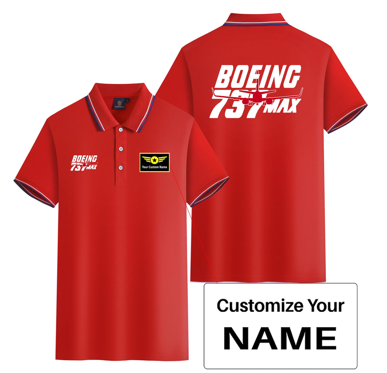 Amazing 737 Max Designed Stylish Polo T-Shirts (Double-Side)