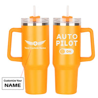 Thumbnail for Auto Pilot ON Designed 40oz Stainless Steel Car Mug With Holder