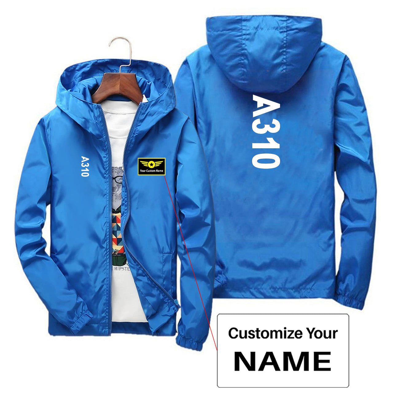 A310 Text Designed Thin Windbreaker Jackets
