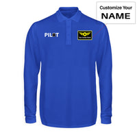 Thumbnail for Pilot & Jet Engine Designed Long Sleeve Polo T-Shirts