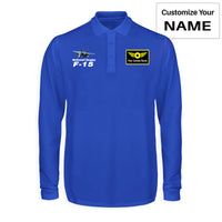 Thumbnail for The McDonnell Douglas F15 Designed Long Sleeve Polo T-Shirts
