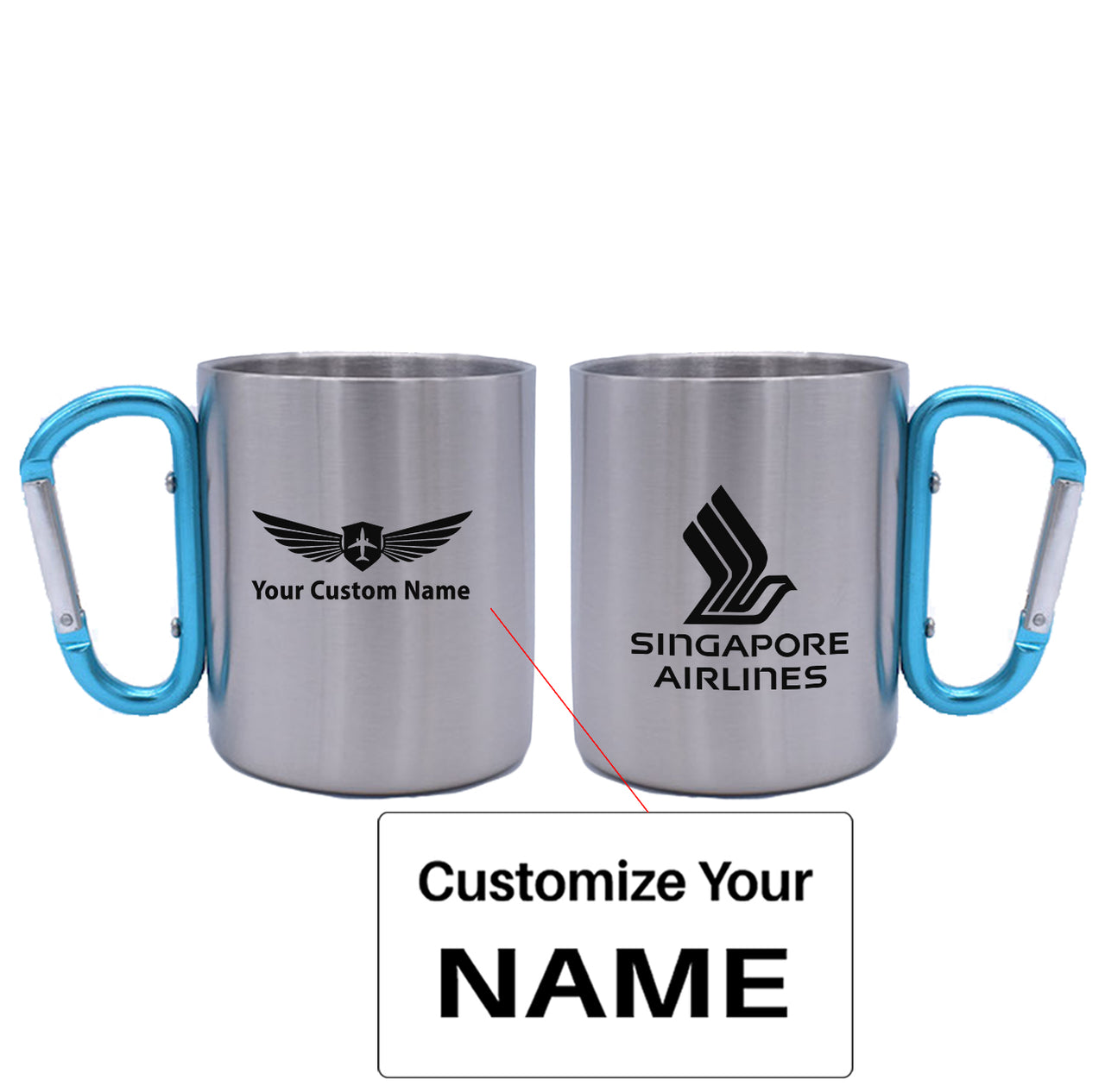 Singapore Airlines (2) Designed Stainless Steel Outdoors Mugs
