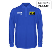 Thumbnail for Airbus A320 Printed Designed Long Sleeve Polo T-Shirts