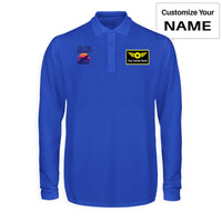 Thumbnail for Fly The Night Designed Long Sleeve Polo T-Shirts