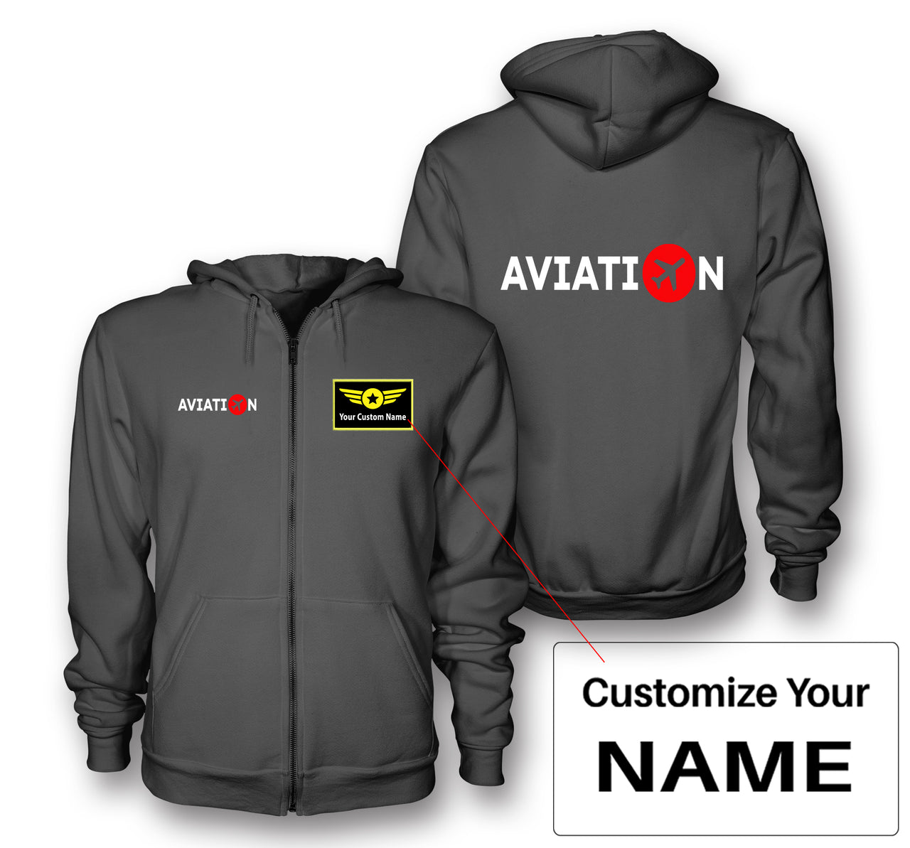Aviation Designed Zipped Hoodies