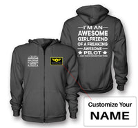 Thumbnail for I am an Awesome Girlfriend Designed Zipped Hoodies