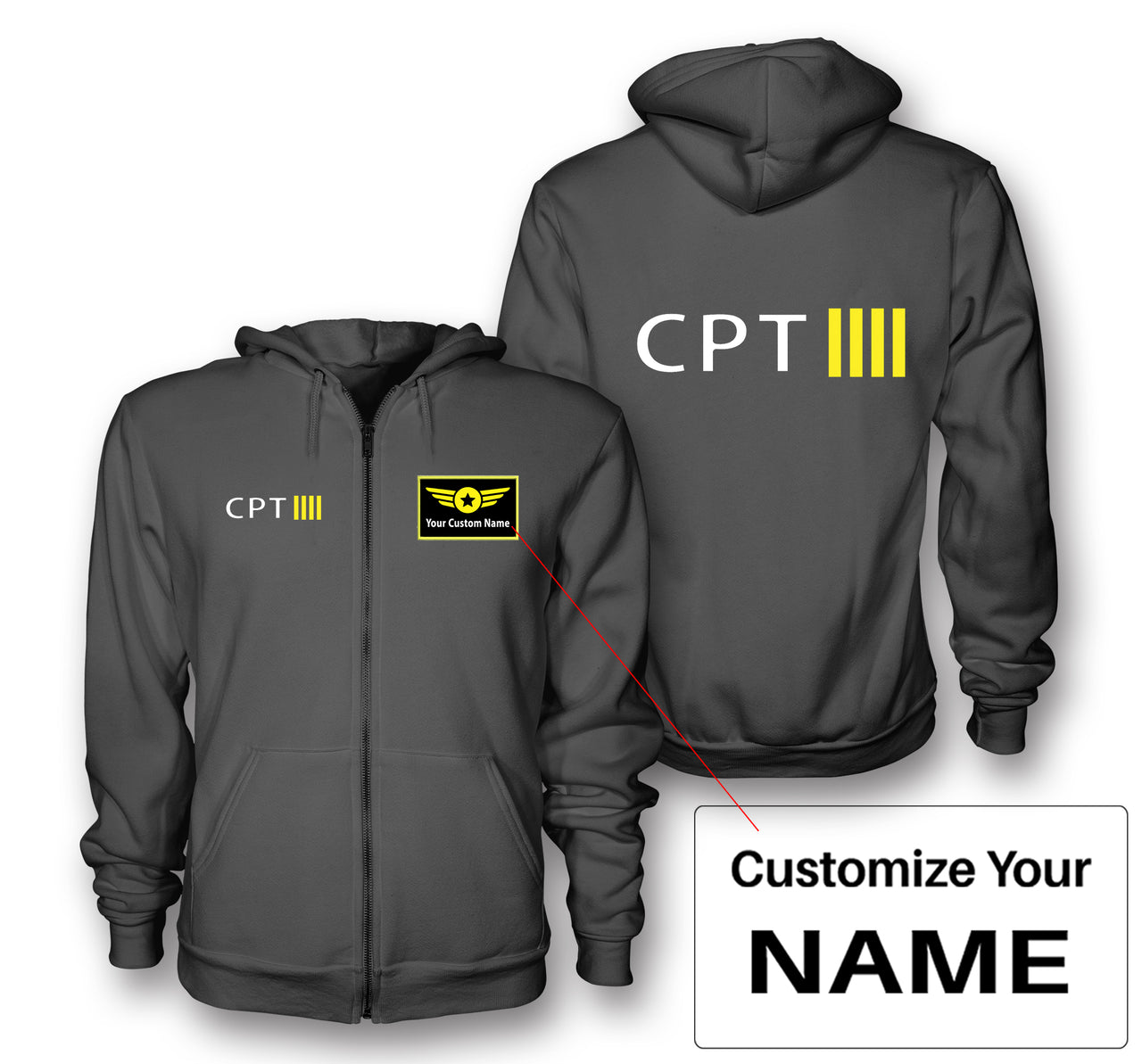 CPT & 4 Lines Designed Zipped Hoodies