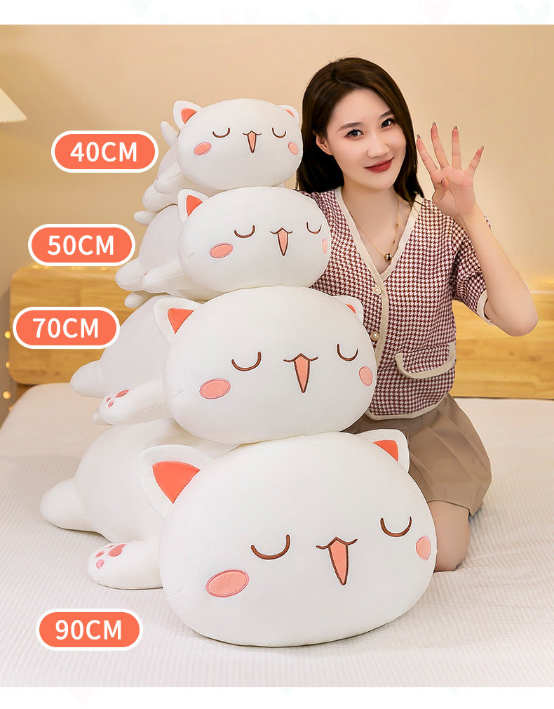 40-70cm Kawaii Climbing Peach Cat Plush Doll