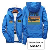 Thumbnail for Retro Fighter Jet F16 Designed Thin Windbreaker Jackets