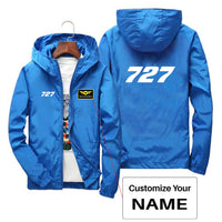 Thumbnail for 727 Flat Text Designed Thin Windbreaker Jackets
