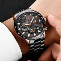 Thumbnail for Quartz Fashion Stainless Steel Top Brand Luxury Sport Mens Watches