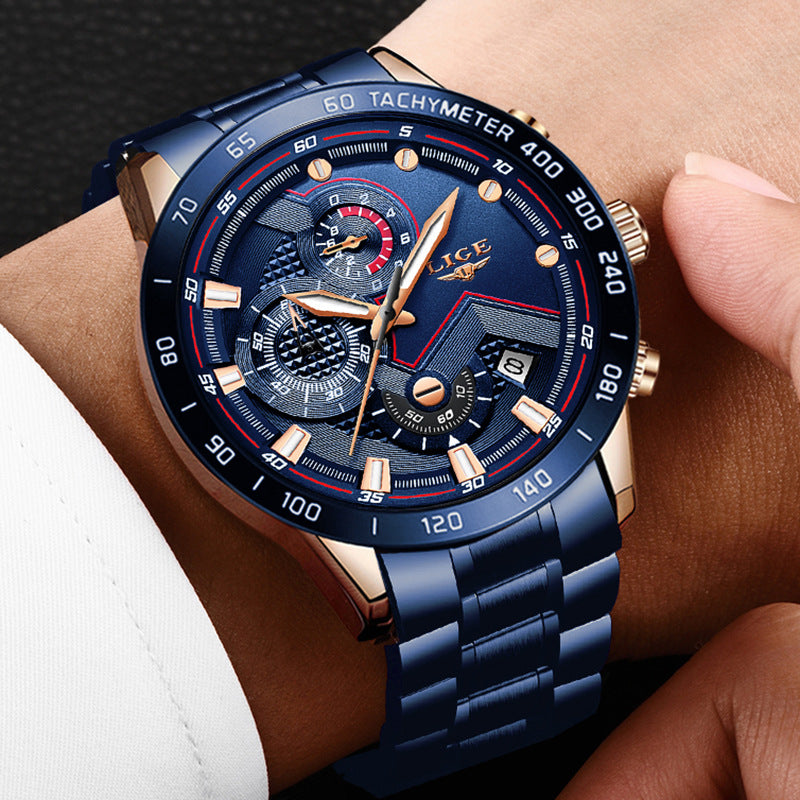 Quartz Fashion Stainless Steel Top Brand Luxury Sport Mens Watches