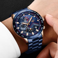 Thumbnail for Quartz Fashion Stainless Steel Top Brand Luxury Sport Mens Watches