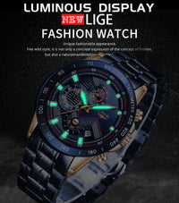 Thumbnail for Quartz Fashion Stainless Steel Top Brand Luxury Sport Mens Watches