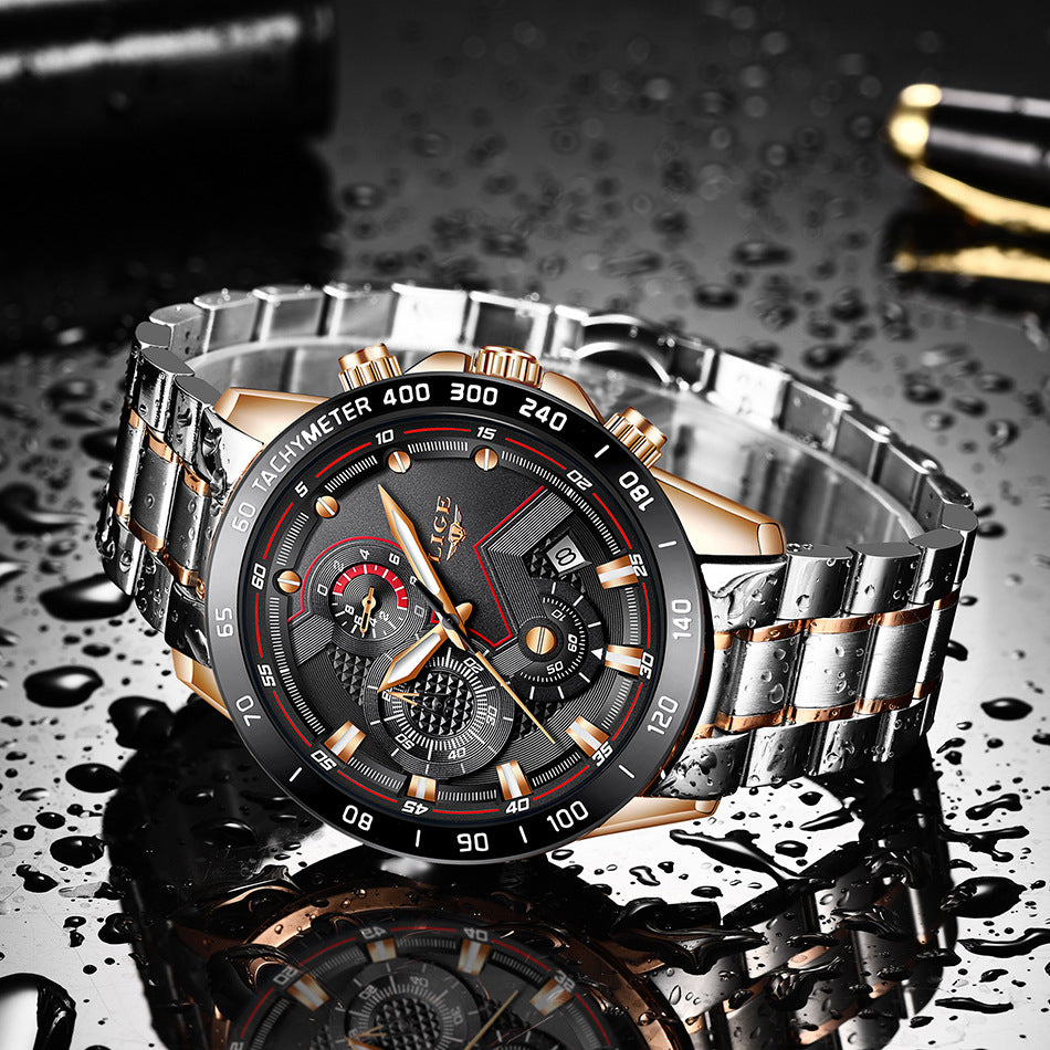 Quartz Fashion Stainless Steel Top Brand Luxury Sport Mens Watches