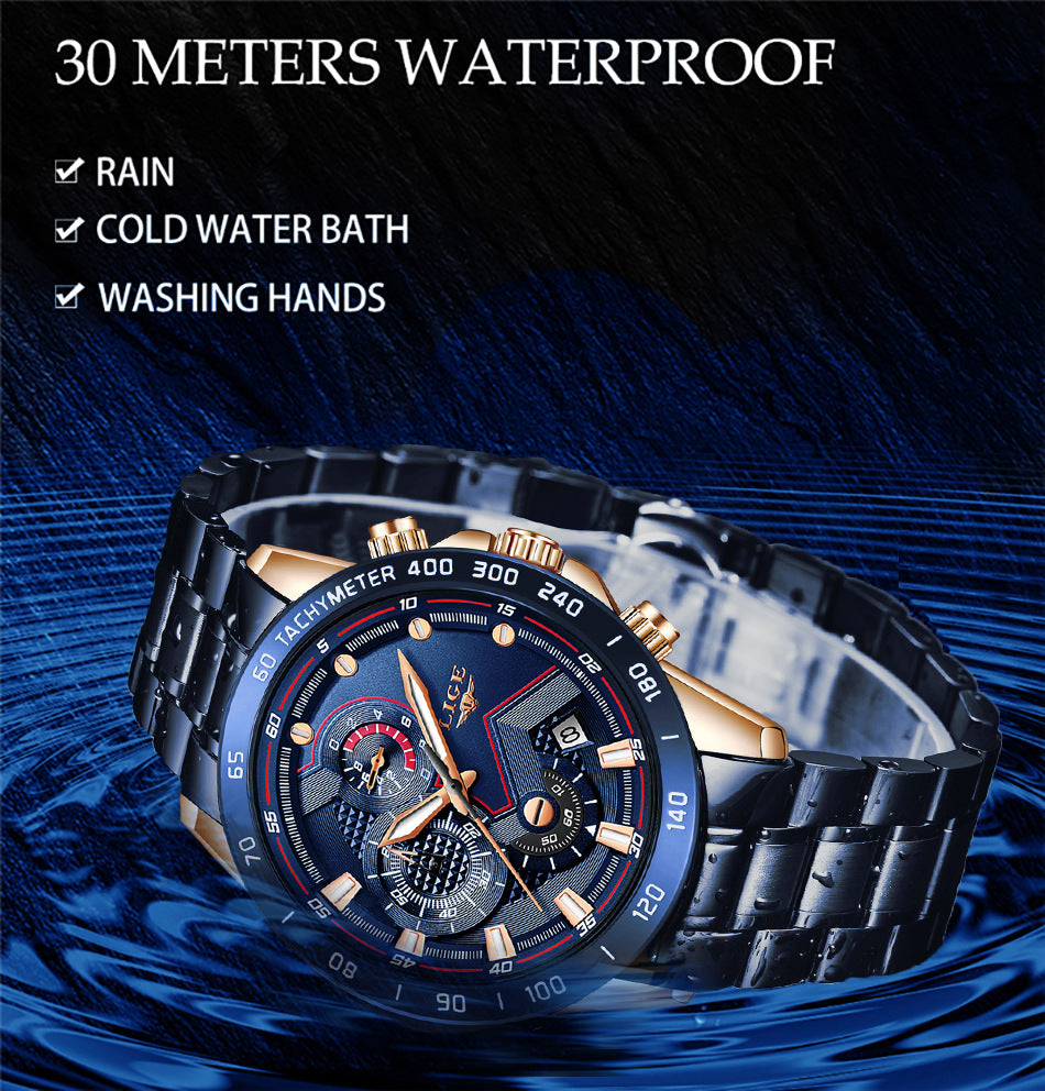 Quartz Fashion Stainless Steel Top Brand Luxury Sport Mens Watches